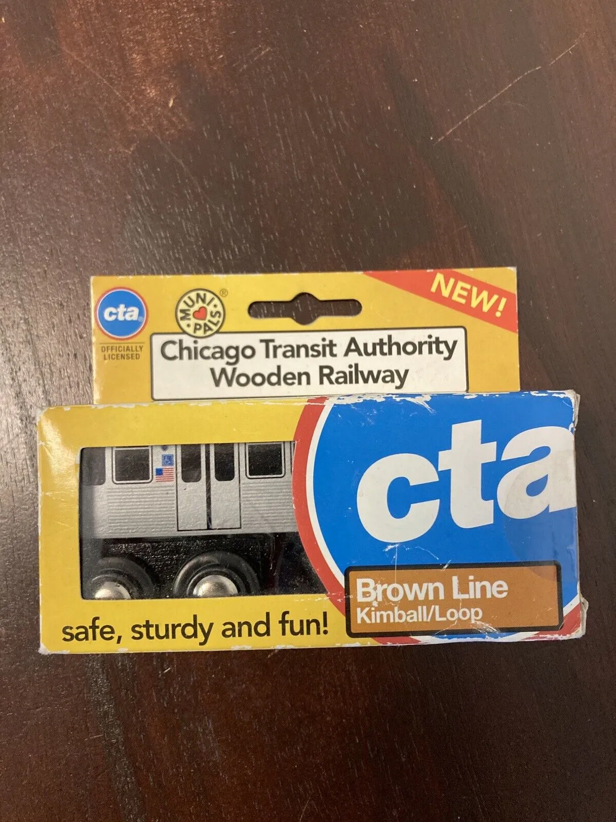 Munipals MP03-11BN Wooden Train CTA Brown Line Kimball to Loop