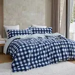 Ah, Yes The Scottish Winter - Coma Inducer® Oversized Comforter Set - Blue Checkered Plaid