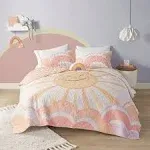 Dawn Sunshine Printed Reversible Coverlet Set - Yellow/Coral - Urban Habitat Kids