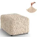 PAULATO BY GA.I.CO. Ottoman Slipcover - Stretch Stool Sofa - Shiny Velvet Pou...