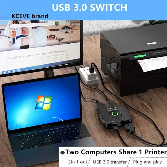 USB C Switch 2 in 1 Out or 1 in 2 Out, Type-C Bidirectional Switcher Used for 2 Computers with C Port, Supports 4K@120Hz 8K@60Hz Video / 10Gbps Data Transfer, Notes: No Splitter Function