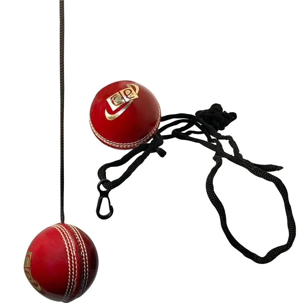 Adjustable String RED Leather Cricket Ball