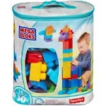 MEGA BLOKS 80-piece Big Building Bag Blocks for Toddlers 1-3, Blue