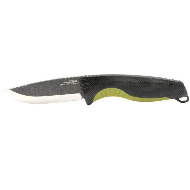 SOG Knives Aegis FX Fixed Blade Knife 17-41-04-41 Green Black Rubber Stainless