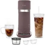  Iced and Hot Coffee Maker, Single Serve Machine with 22-Ounce Tumbler Modern