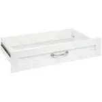 ClosetMaid SuiteSymphony Wood Closet Drawer, Add On Accessory, Shaker Style, For Storage, Closet, Clothes, 25” x 5” Size for 25 in. Units, Pure White/Satin Nickel