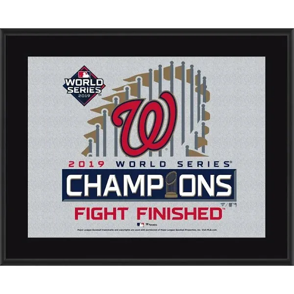 Washington Nationals 10.5" x 13" 2019 World Series Champions Sublimated Plaque