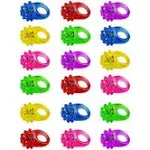 Super Z LED Light Up Bumpy Jelly Rubber Rings (18 Pack)