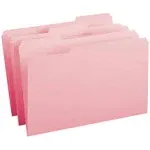 Smead Colored File Folder, 1/3-Cut Tab, Letter Size, Pink, 100 per Box (12643)