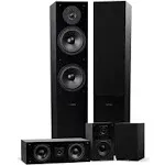 Fluance Elite High Definition Surround Sound Home Theater 5.0 Channel Speaker System Including Floorstanding Towers, Center Channel and Rear Surround Speakers - Black Ash (SXHTB-BK)