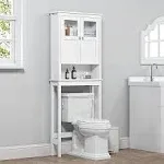 Spirich Bathroom Cabinet Over Toilet Bathroom Storage Cabinet with Glass Doors and Adjustable Shelves Over The Toilet Storage Cabinet White