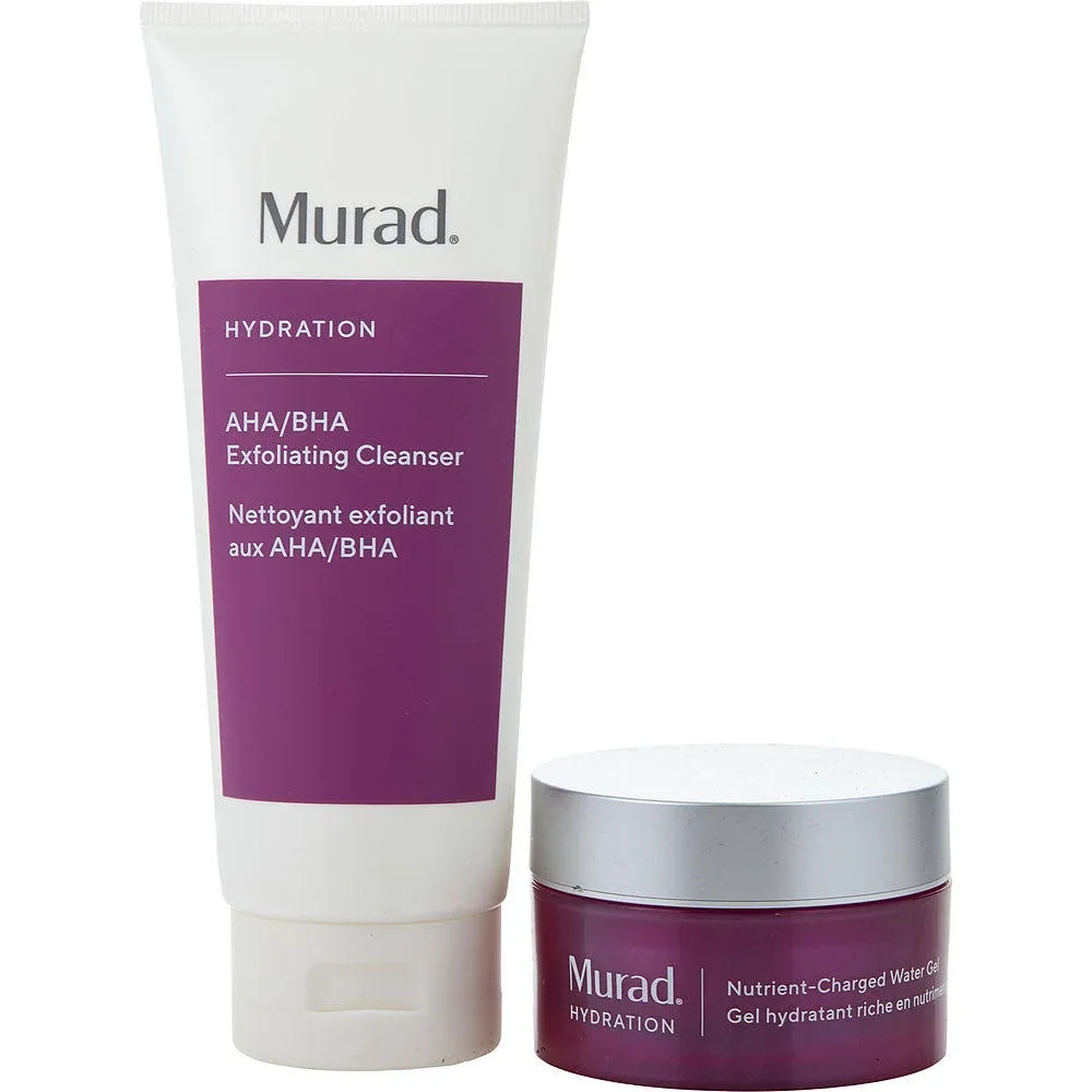 Murad Murad Smooth + Replenish Set: Aha/Bha Cleanser 200Ml + Nutrient Charged Water Gel 50Ml --2Pcs