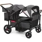 Radio Flyer Voya XT Quad Stroller Wagon, 4 Seater Wagon Stroller for Kids, Baby Stroller Wagon, Gray, Large