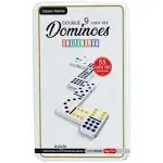 ERLLE Dominos Set Game. Premium Classic 55 Color Pieces Double Nine Domino. Durable Tin Box. Kids, Boys, Girls, Party Favors and Anytime Use. Duoble