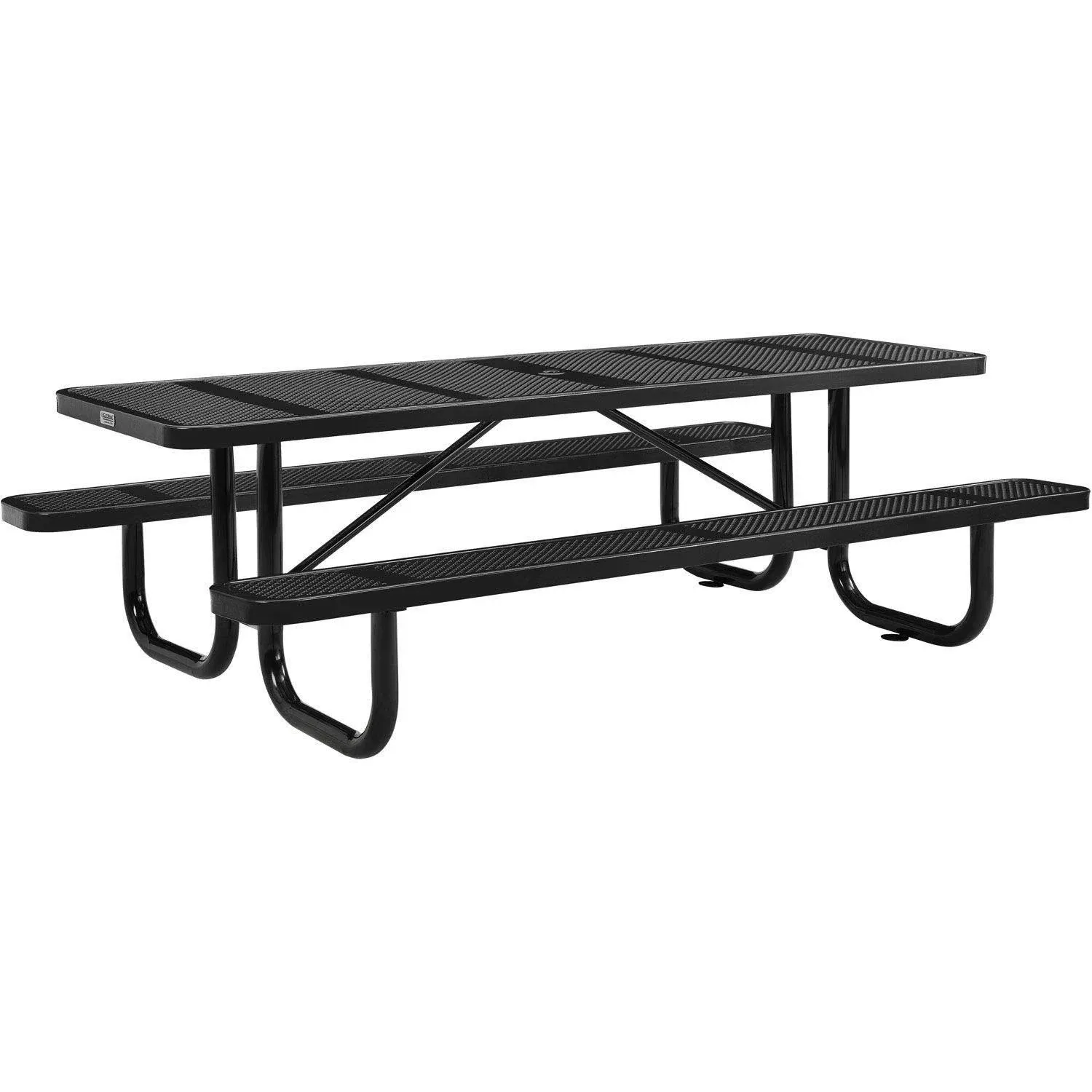 Global Industrial&#153; 8' Rectangular Picnic Table, Perforated Metal, Black