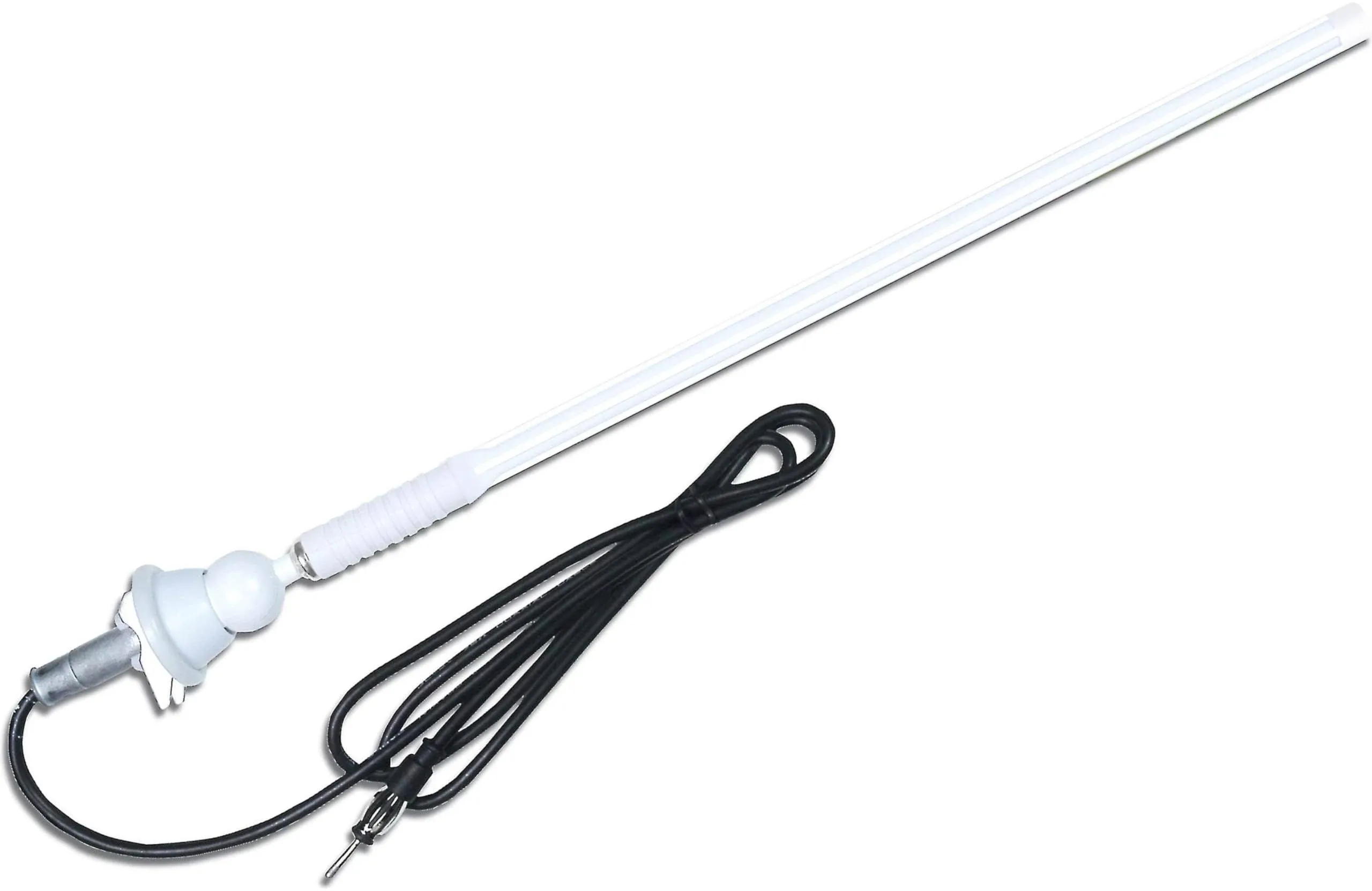 Dual Universal Rubber Mast AM/FM Antenna White - MANT16W