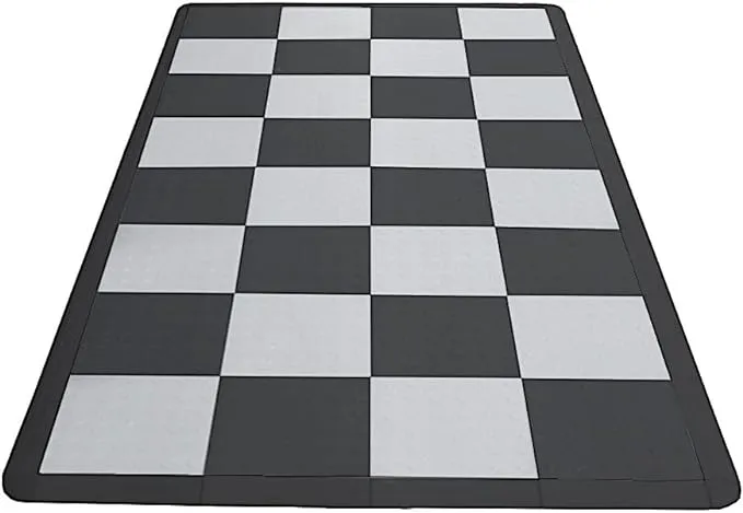 Speedway Garage Floor Mat Kit for Motorcycle, Small, Checkered - Black/Red