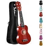 ADM Soprano Ukulele for Beginners 21 Inch Hawaiian Wood Ukelele Kit Free Online