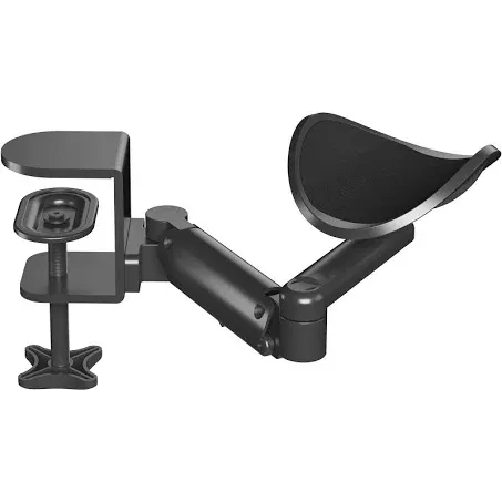 BONTEC Arm Rest Support Extender for Desk Armrest Pad Rotating Elbow Rest Holder (Black), Extendable & Adjustable, Aluminum Material