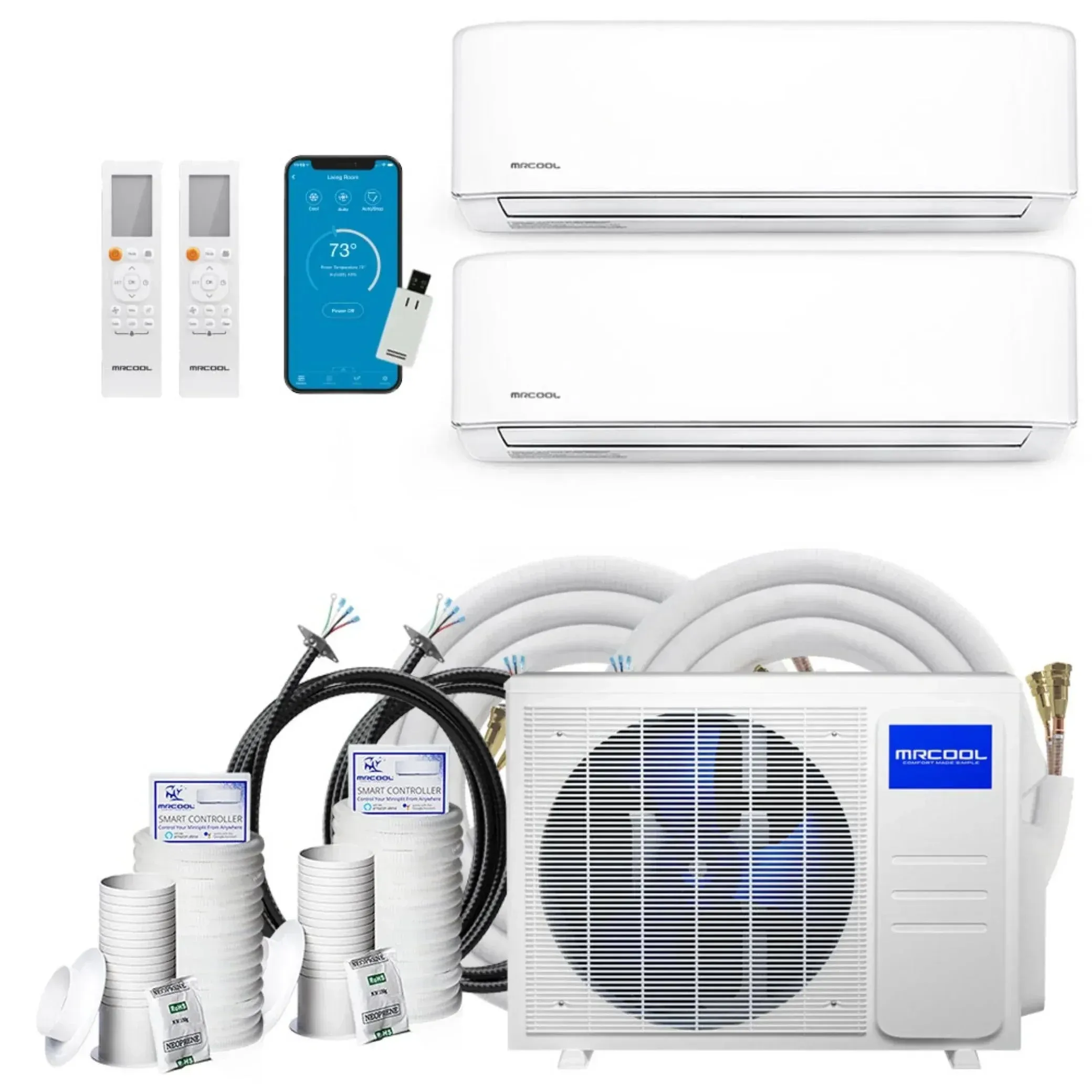 MRCOOL DIY Mini Split - 24,000 BTU 2 Zone Ductless Air Conditioner and Heat Pump with 16 ft. Install Kit