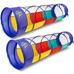 Kiddey Multicolored Play Tunnel for Kids (6’) – Crawl and Explore Tent, with See Through Mesh Sides, Promotes Healthy Fi