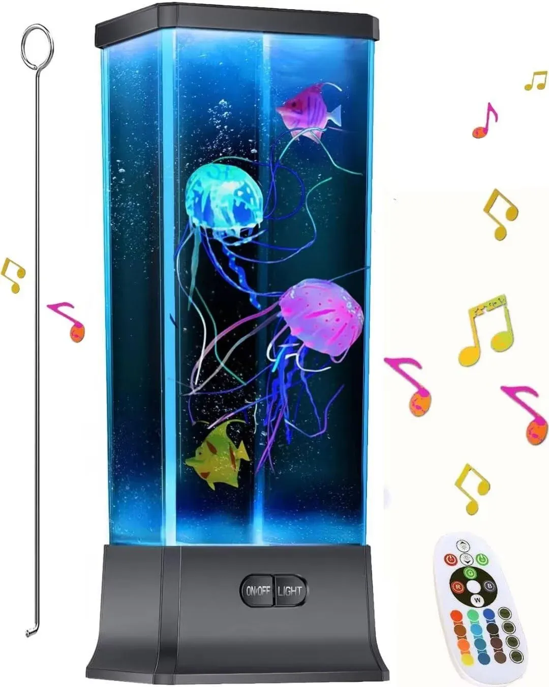 COLORLIFE Cool Electric Jellyfish Lamp with Bluetooth Speaker Music Gift for Boys Girls Adults Aquarium Tank Sensory Mood Night Light for Decorate Relax