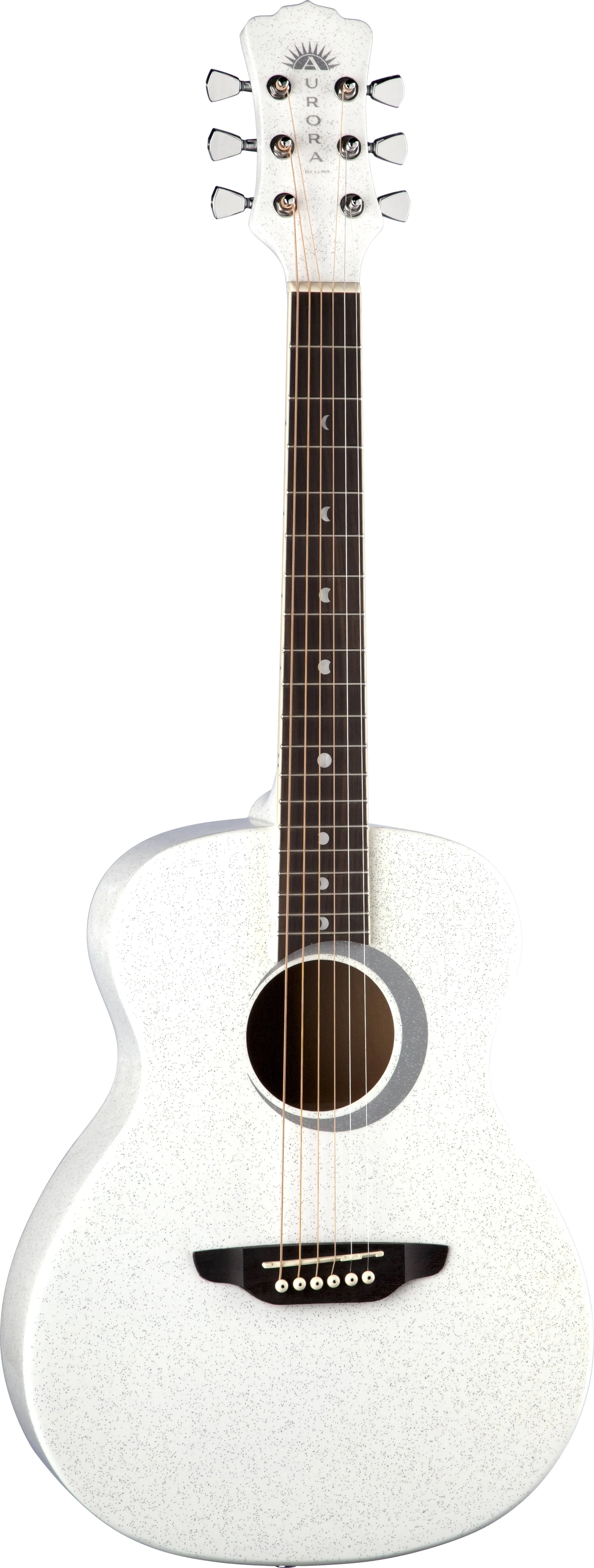 Luna Guitars - 3/4 Size Acoustic Guitar - Aurora Borealis White