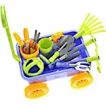 Garden Wagon &amp; Tools Toy Set Premium 15Piece Gardening Tools &amp; Wagon Toy Set – S