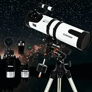 130EQ Newtonian Telescope for Adults Astronomy, Professional Telescope for Adults, with 2 Plossl Eyepieces, 3X Barlow Lens, Adjustable Equatorial Mount Tripod, Phone Adapter