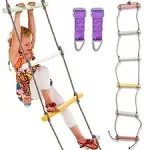 Trailblaze Colorful Climbing Rope Ladder with Plastic Rungs, Outdoor/Indoor Swin