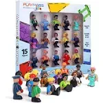 Playmags Magnetic Figures-Commun<wbr/>ity Figures Set - 15 Pieces Play Magnetic Tiles