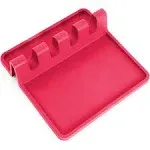 Zulay Kitchen Silicone Utensil Rest with Drip Pad - Taffy Pink