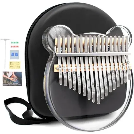 Acrylic Kalimba Thumb Piano,YUNDIE Portable 17 Keys Mbira Crystal Finger Piano, Musical Instruments Birthday Gift for Kid Adult Beginners Professional(Clear) (17 Keys)