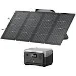 EF ECOFLOW Solar Generator RIVER 2 256Wh LiFePO4 Battery with 110W Solar Panel