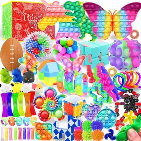 Fidget Toys Set, 160 Pack Sensory Toys Party Favors Kids Autism Autistic Children, Classroom Treasure Box Chest Prizes Pinata Stuffer Gifts Small Mini Bulk Toy Carnival ADHD