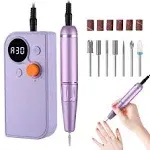 Portable Nail Drill Kit Rechargeable 30000 RPM Electric Professional Cordless Efile Nail Drill Machine Set for Acrylic Nails, Polishing, Manicure