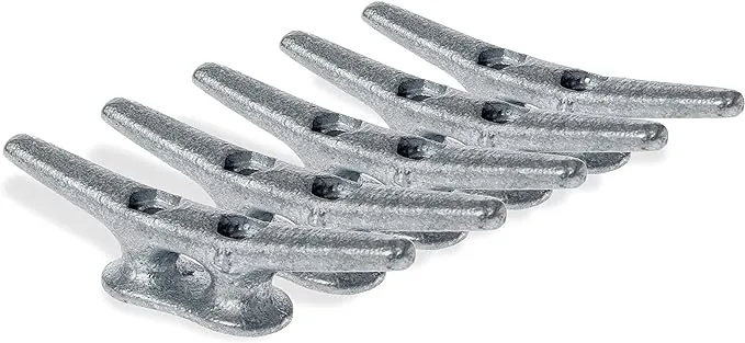 4 inch Dock Cleats, 5-Pack Galvanized Iron Boat Cleat for Marine or Decorative Applications