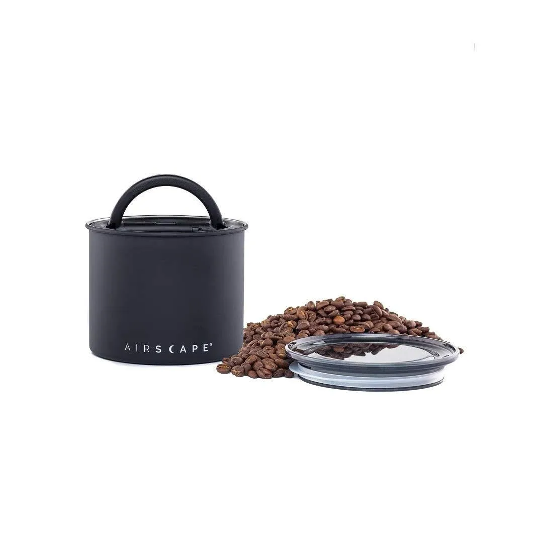 Airscape Stainless Steel Coffee Storage Canister Small 32 oz Matte Black