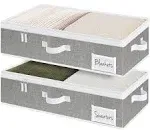 Underbed Storage Box With Zippers, Underbed Storage Clothes Organizer With St...