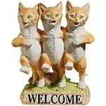  Chorus Line of Cats Garden Welcome Statue, 8&#034; Wx4 Dx10.5 H,  hand painted