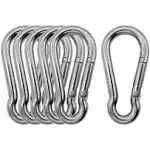 304 Stainless Steel Carabiners - Heavy Duty, Durable & Rust-Free Clips for Gym, Swing, Dog Leashes, Hammocks, Keychains, and More