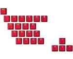 Ranked Rubber Keycap Set | Double Shot Translucent | OEM Profile for Mechanical Gaming Keyboard (Red, 23 Keys)