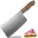 SHI BA ZI ZUO Meat Cleaver 7 Inch Heavy Duty Bone Cleaver Butcher Knife Full Tang Handle with Heft Stainless Steel Cleaver knife