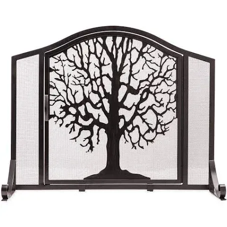 Plow & Hearth Small Tree of Life Fireplace Fire Screen with Door