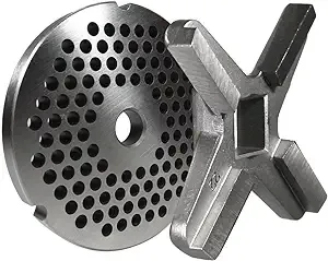 #22 Grinder plate with 3/16" holes and a #22 grinder knife