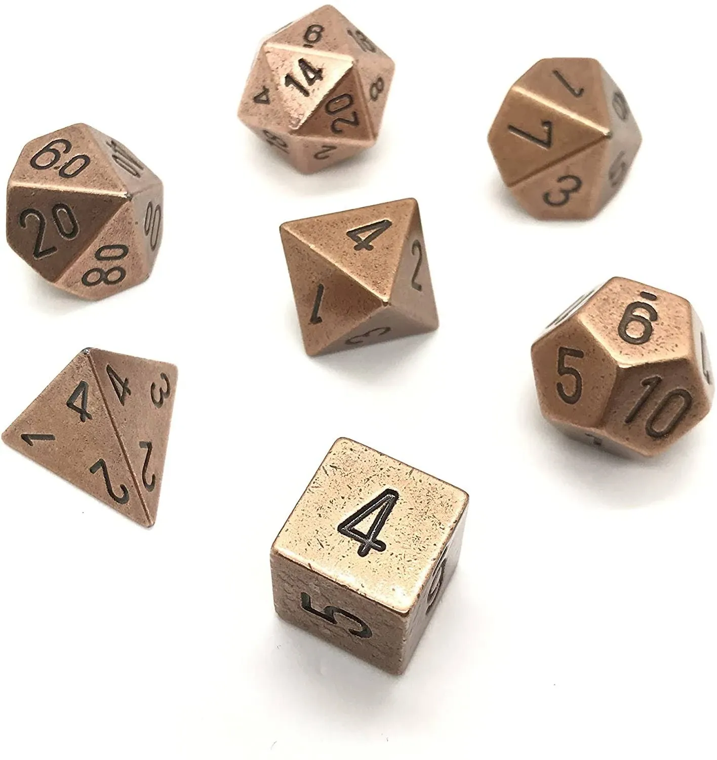 Chessex Polyhedral 7-Die Set Metal Silver