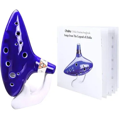 Ohuhu Zelda Ocarina with Song Book (Songs From the Legend of Zelda), 12 Hole Alto C Zelda Ocarinas Play by Link Triforce Gift for Zelda Fans with Display Stand Protective Bag