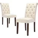 COLAMY Tufted Dining Room Chairs Set of 2