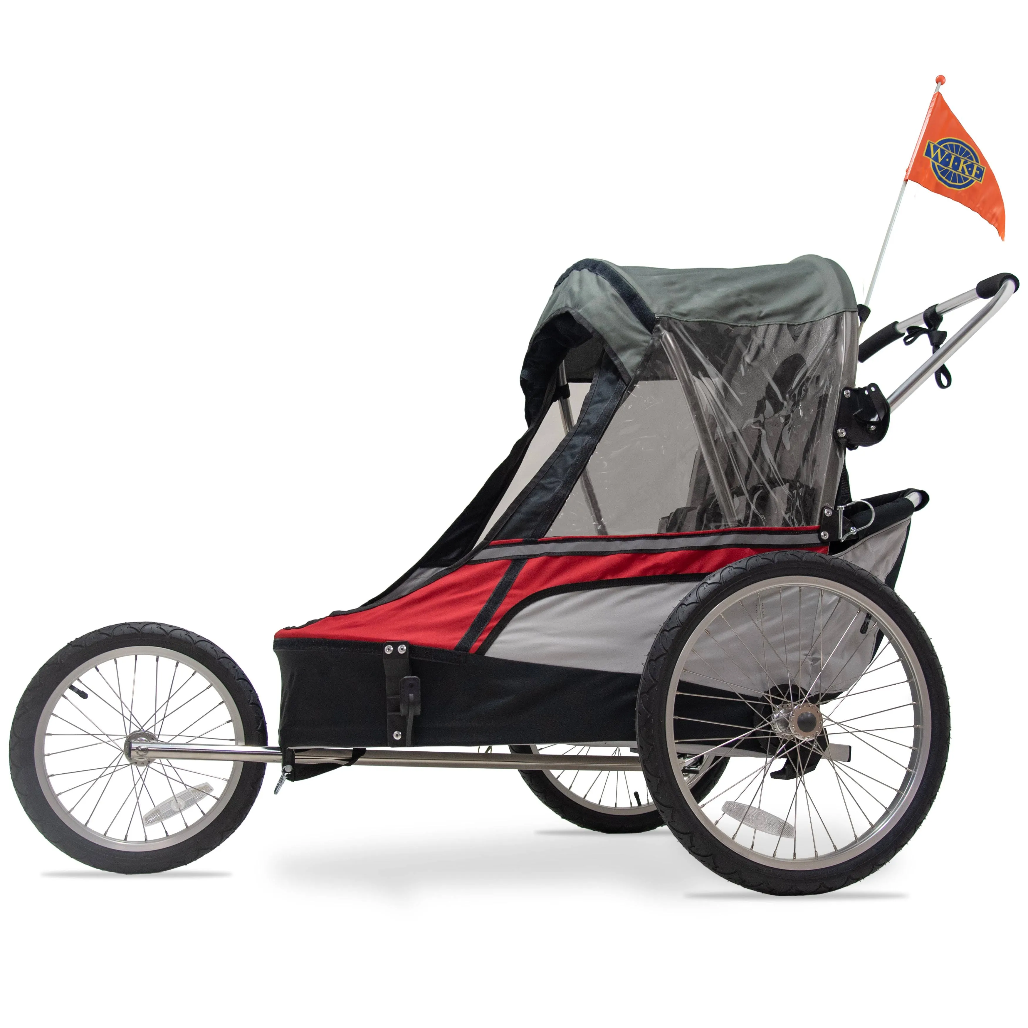 Wike Premium Double 3 in 1 Bicycle Trailer / Stroller / Jogger - Orang