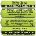 1.2V NiMH AAA Rechargeable Batteries for Panasonic Cordless Phones 4-Pack